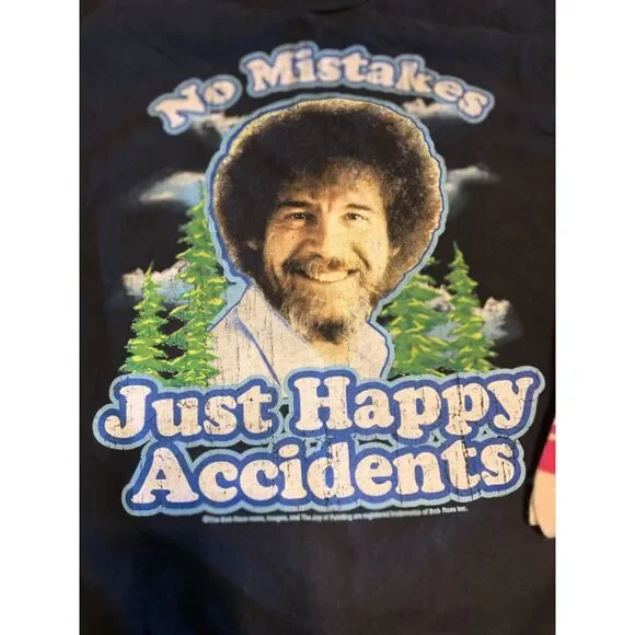 🌲 Bob Ross Graphic T-Shirt & Socks Bundle – Size L - Picture 2 of 5